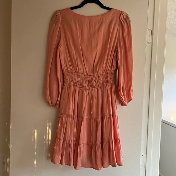 Line and Dot Coral dress - Picture 3 of 5